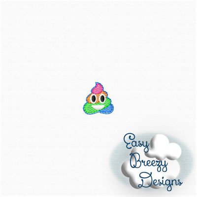 ITH Emoji Rainbow Poop Key Fob Design, Emoji Rainbow Poop Feltie, Rainbow Poop In The Hoop Set - Machine Embroidery Files - Digital Download - Image 2