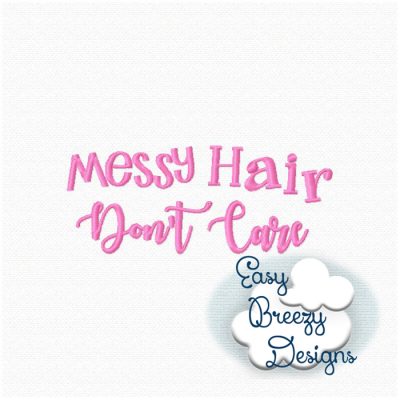 Messy Hair Embroidery Design, Hat Hair Embroidery Design, Boat Hair Embroidery Design, Mom Hair Embroidery Design - Machine Embroidery Files - Image 5