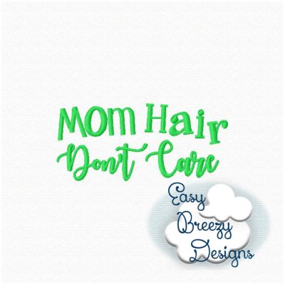 Messy Hair Embroidery Design, Hat Hair Embroidery Design, Boat Hair Embroidery Design, Mom Hair Embroidery Design - Machine Embroidery Files - Image 6