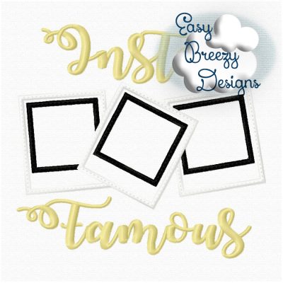 Insta Famous Applique Design, Polaroid Applique Hearts, I Heart U, Instafamous Embroidery - Machine Embroidery Files - Digital Download Only - Image 4