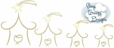 Nativity Scene Embroidery Design - Machine Embroidery Files - Digital Download - Image 2