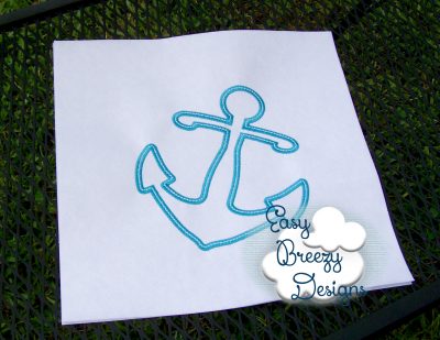 Anchor Embroidery Design, Anchor Applique Design, Embroidered Anchor, Nautical Anchor - Machine Embroidery Files - Digital Download Only - Image 2