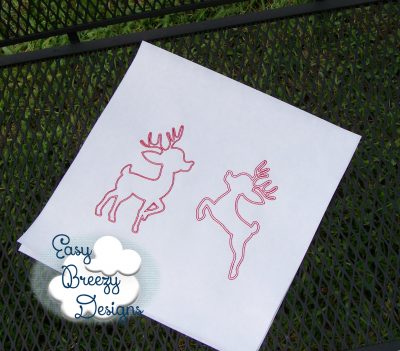 Rudolph Applique Design, Reindeer Embroidery Design, Christmas Applique, Red Nose Reindeer - Machine Embroidery Files - Digital Download - Image 2