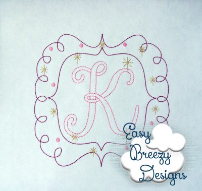 Frame Set, Sketch Embroidery Design, Vintage Look Frame Embroidery Designs, Swirly Sparkle Frame,  FRAMES ONLY - No Alphabet - Digital Download File - Image 2