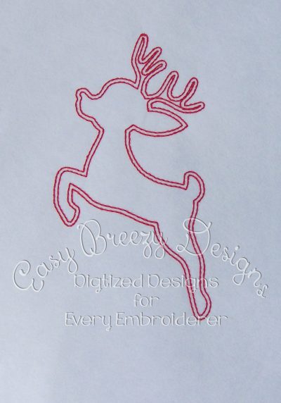 Rudolph Applique Design, Reindeer Embroidery Design, Christmas Applique, Leaping Reindeer - Machine Embroidery Files - Digital Download - Image 3