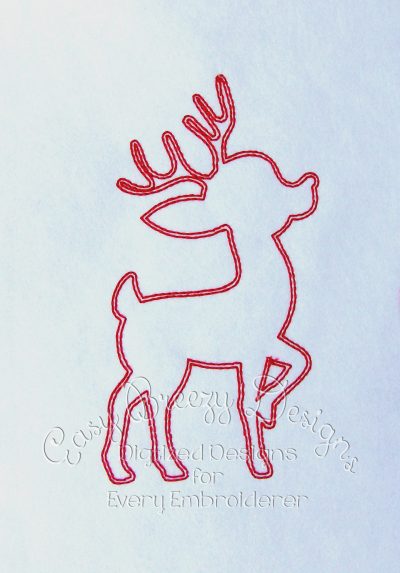 Rudolph Applique Design, Reindeer Embroidery Design, Christmas Applique, Red Nose Reindeer - Machine Embroidery Files - Digital Download - Image 3