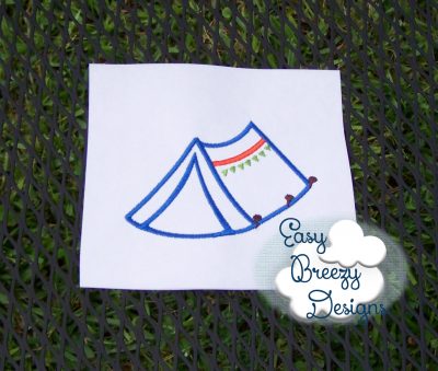 Camping Tent Applique Design, Tent for Glamping, Camping Applique, Flap Tent Embroidery - Machine Embroidery Files - Digital Download - Image 3