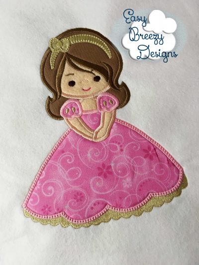 Princess 1 Applique Design, Princess Life, Fairy Tale Applique Design - Embroidery File - Digital Download File - Image 2