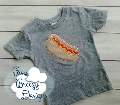 BBQ Hotdog Applique Design, Glamping, Campfire Applique Design - Machine Embroidery Files - Digital Download - Image 2