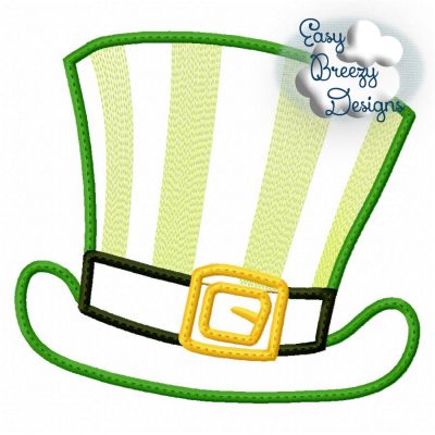 Lucky Top Hat Applique Embroidery Design - Machine Embroidery Files - Image 2