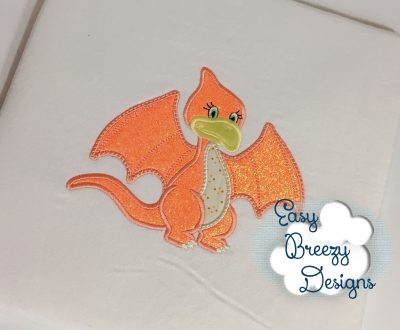 Dino Pterodactyl Applique Embroidery Design - Machine Embroidery Files - Image 2