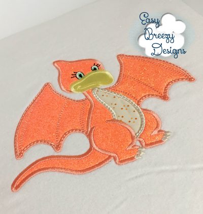 Dino Pterodactyl Applique Embroidery Design - Machine Embroidery Files - Image 4