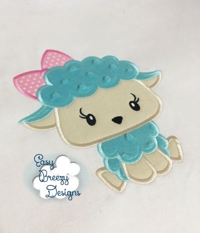 Fluffy Lamb Applique Embroidery Design - Machine Embroidery Files - Image 2