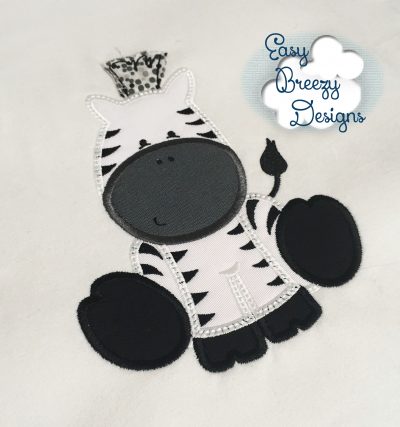 Zebra Applique with Raggy Applique Mane - Machine Embroidery Files - Digital Download - Image 3