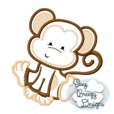 Safari Monkey Applique - Machine Embroidery Files - Digital Download - Image 2