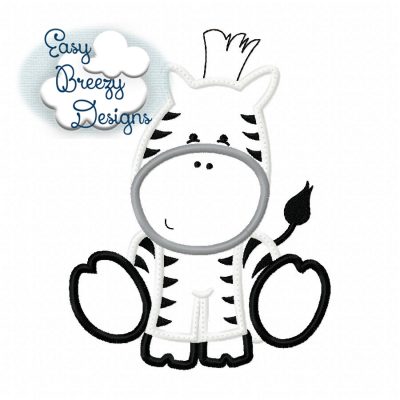 Zebra Applique with Raggy Applique Mane - Machine Embroidery Files - Digital Download - Image 2