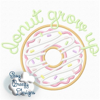 Donut Grow Up Applique Design - Digital Download - Image 2