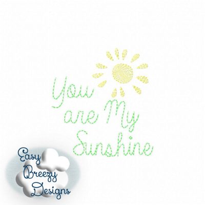 You Are My Sunshine Vintage Stitch Embroidery Design - Machine Embroidery Files - Digital Download - Image 4