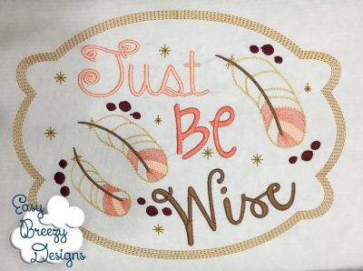 JUST BE - Be Wise Owl Embroidery Design Set - Digital Download Zip Files - Image 4