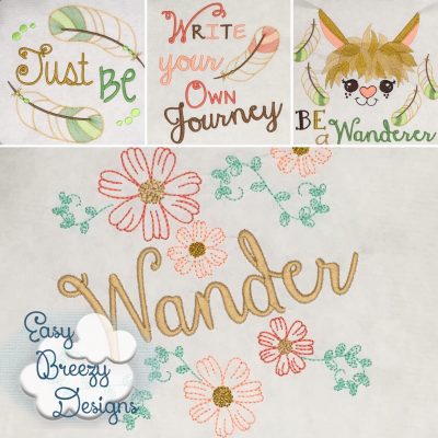 JUST BE - Be Adventurous Llama Embroidery Design Set - Digital Download Zip Files - Image 7