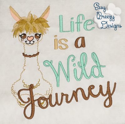 JUST BE - Be Adventurous Llama Embroidery Design Set - Digital Download Zip Files - Image 5