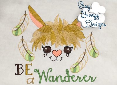 JUST BE - Be Adventurous Llama Embroidery Design Set - Digital Download Zip Files - Image 4