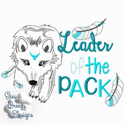 JUST BE - Be a Leader Wolf Embroidery Design Set - Digital Download Zip Files - Image 5