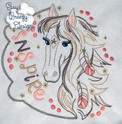 JUST BE - Be Wild Horse Embroidery Design Set - Digital Download Zip Files - Image 4