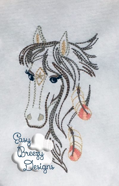 JUST BE - Be Wild Horse Embroidery Design Set - Digital Download Zip Files - Image 6