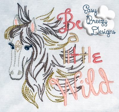 JUST BE - Be Wild Horse Embroidery Design Set - Digital Download Zip Files - Image 5