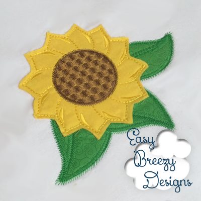 Farm Sunflower Raggy Vintage Applique - Machine Embroidery Files - Digital Download - Image 2