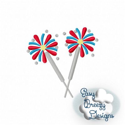 Sparklers Applique Design File - Digital Download Files - Image 4