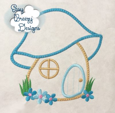 Fairy Mushroom House Applique Design - Machine Embroidery Files - Digital Download - Image 2