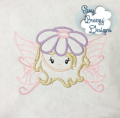 Flower Fairy Applique Design - Machine Embroidery Files - Digital Download - Image 2