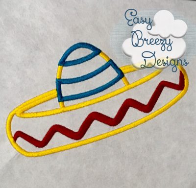 Sombrero Applique Design, Mexican Hat Design, Mexican Sombrero Applique - Download Only - Digital File - Image 2