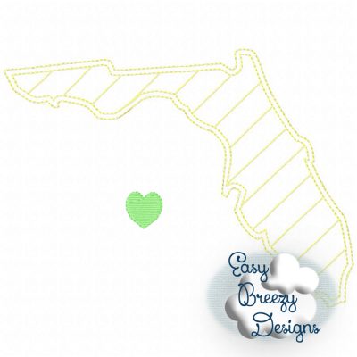 Florida State Outline Raggy Applique, State Home Design Download - Digital Download Machine Embroidery File - Image 2