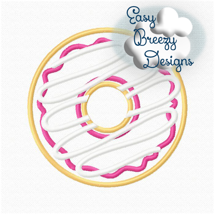 Download Iced Donut Applique Design File Glazed Doughnut Applique Machine Applique Design Digital Download Files Easy Breezy Designs