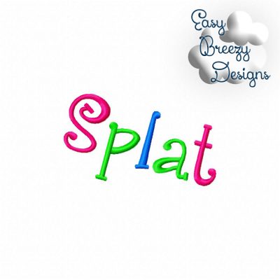 Slime Splat Set Applique Files, Raggy Applique Slime, Embroidered Slime Words - Machine Embroidery Files - Digital Download - Image 2