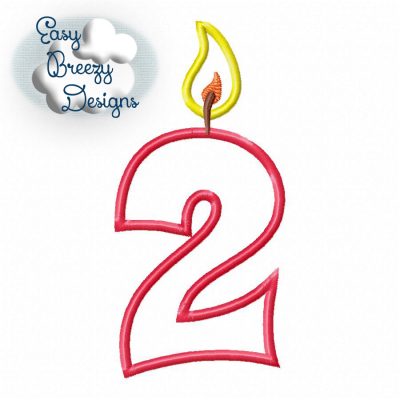 Birthday Candles, Birthday Number Set Applique Files - Machine Embroidery Files - Digital Download - Image 4