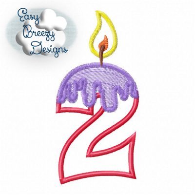 Melting Birthday Candles, Melting Number Set Applique Files - Machine Embroidery Files - Digital Download - Image 4