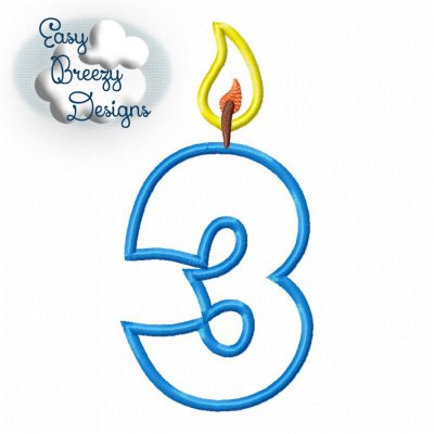 Birthday Candles, Birthday Number Set Applique Files - Machine Embroidery Files - Digital Download - Image 5