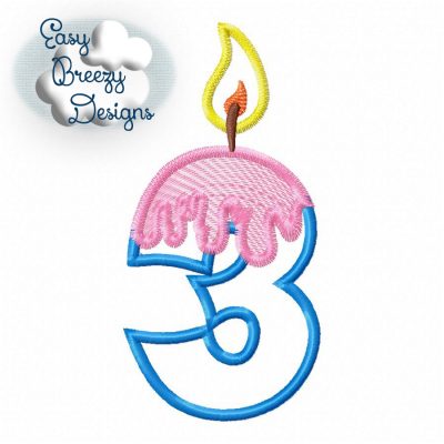 Melting Birthday Candles, Melting Number Set Applique Files - Machine Embroidery Files - Digital Download - Image 5