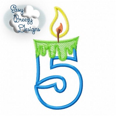 Melting Birthday Candles, Melting Number Set Applique Files - Machine Embroidery Files - Digital Download - Image 7