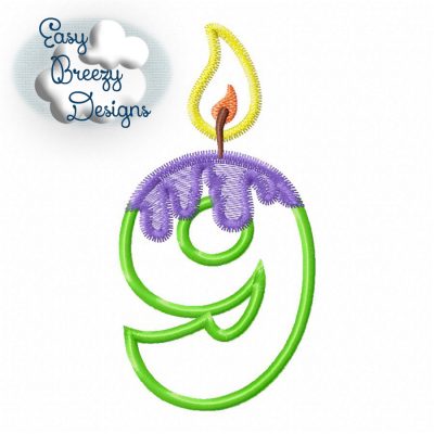 Melting Birthday Candles, Melting Number Set Applique Files - Machine Embroidery Files - Digital Download - Image 11