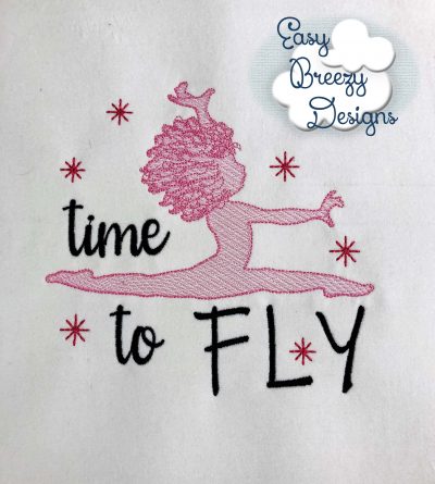 Time To Fly Gymnast, Gymnastics Embroidery Saying Design - Machine Embroidery Files - Digital Download - Image 2