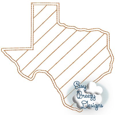 Texas State Outline Raggy Applique, State Home Design Download - Digital Download Machine Embroidery File - Image 3