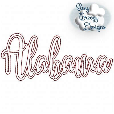 Bundle UC States - 50 Uppercase/Capitalized Script State Names Applique, State Name Raggy Applique, Uppercase State in Script, State Home Design Download – Digital Download Machine Embroidery File - Image 2