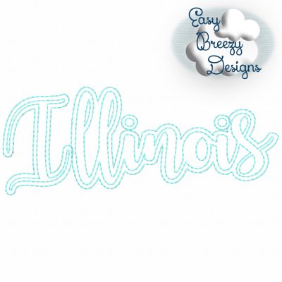 Bundle UC States - 50 Uppercase/Capitalized Script State Names Applique, State Name Raggy Applique, Uppercase State in Script, State Home Design Download – Digital Download Machine Embroidery File - Image 14