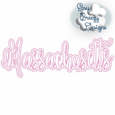 Bundle UC States - 50 Uppercase/Capitalized Script State Names Applique, State Name Raggy Applique, Uppercase State in Script, State Home Design Download – Digital Download Machine Embroidery File - Image 22