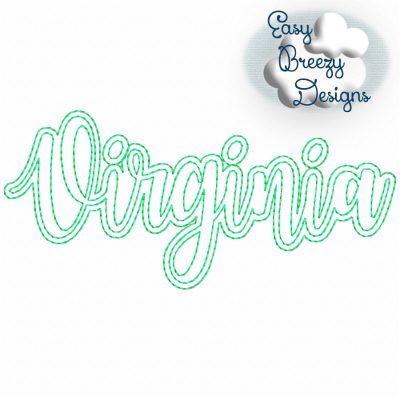 Bundle UC States - 50 Uppercase/Capitalized Script State Names Applique, State Name Raggy Applique, Uppercase State in Script, State Home Design Download – Digital Download Machine Embroidery File - Image 47